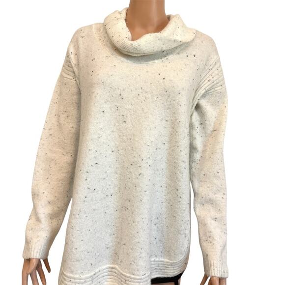 Calvin Klein large sparkle fleck cowl turtleneck sweater tunic SP 2740 - Picture 1 of 10